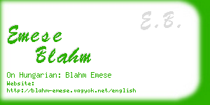 emese blahm business card